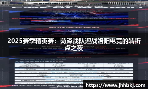 2025赛季精英赛：菏泽战队迎战洛阳电竞的转折点之夜